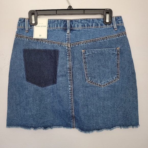 Adam Levine NWT Medium Two Tone Denim Mini Skirt Y2K 90s Trendy Spring Summer - Picture 4 of 7